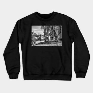 Stamford Town Bridge, Black And White Crewneck Sweatshirt